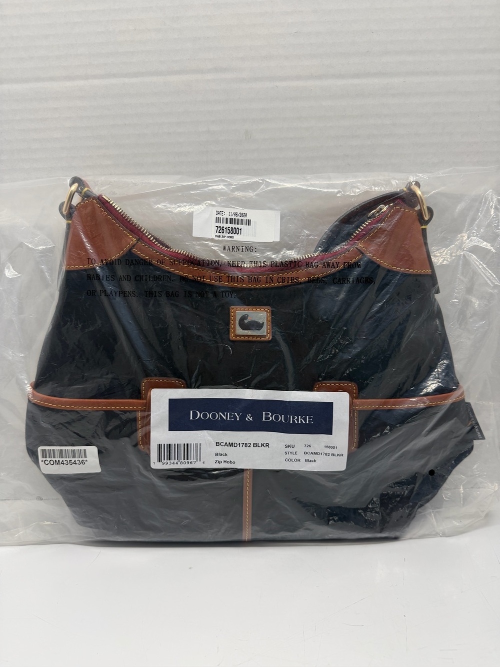 Dooney & Bourke Wayfarer Nylon Zip Hobo with Leather Trim